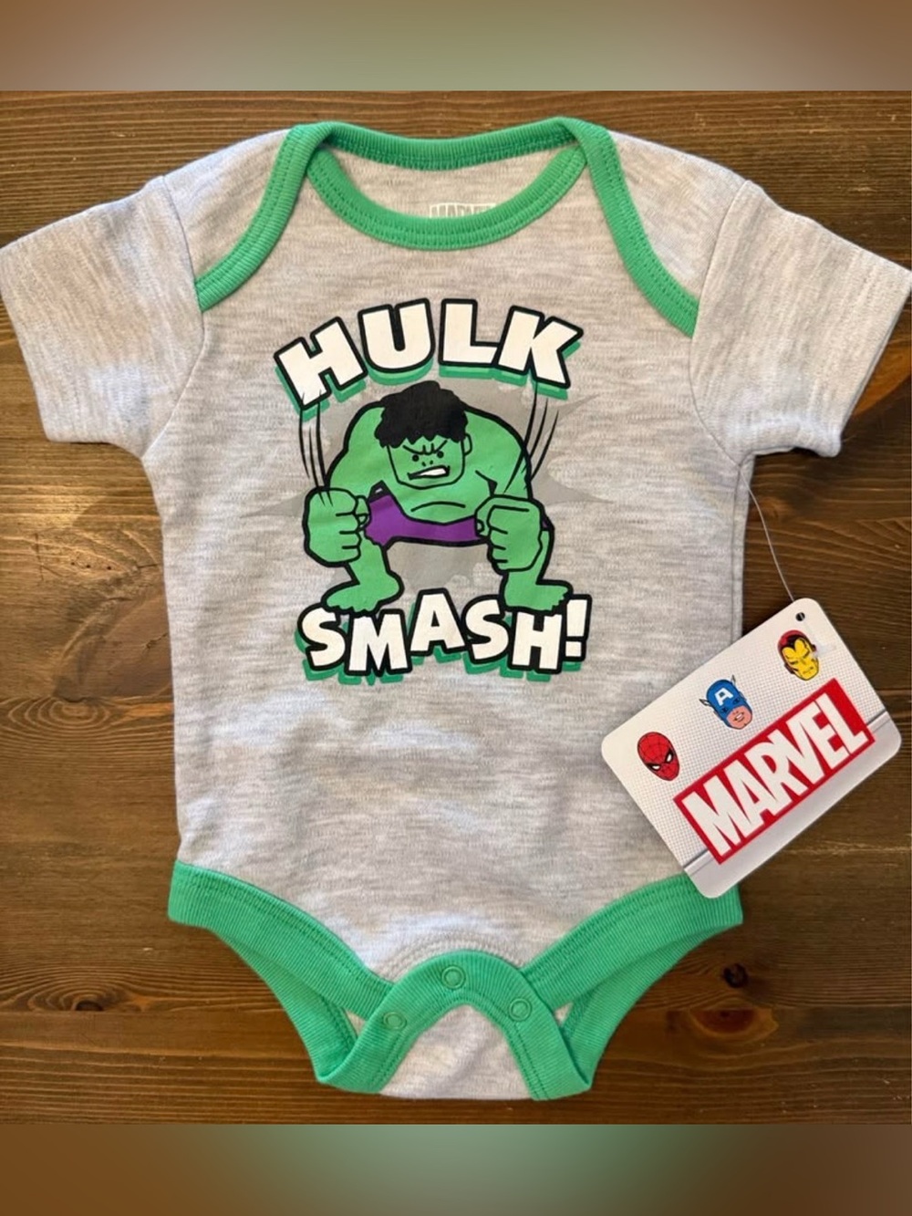 NEW Marvel Hulk Smash Baby Bodysuit (Newborn)